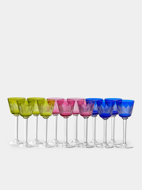 Antique and Vintage - 1950s Baccarat Orleans Crystal Wine Glasses (Set of 12) - Multiple - ABASK - 