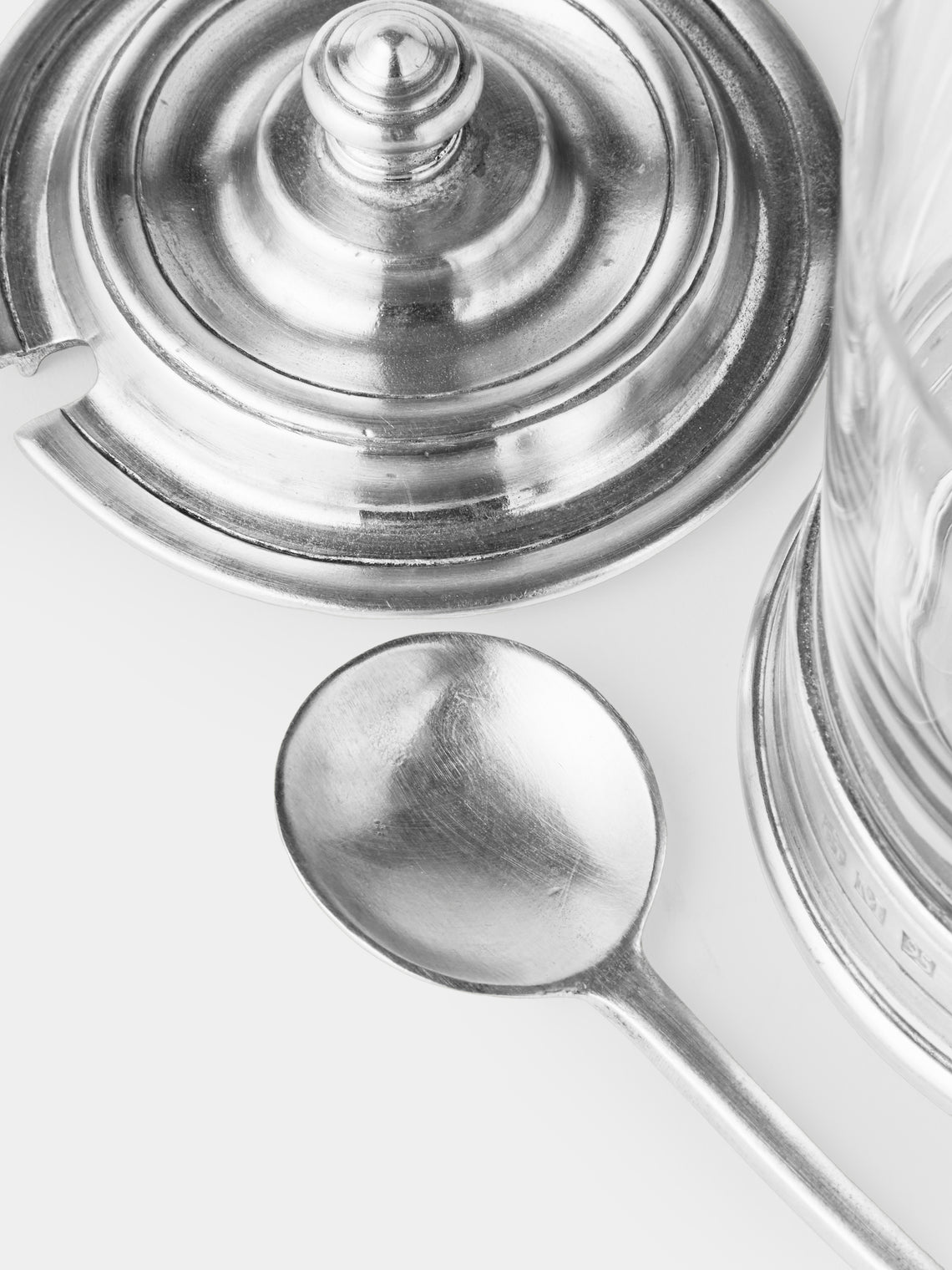 Cosi Tabellini - Sirmione Pewter Jam Jar with Spoon - Silver - ABASK