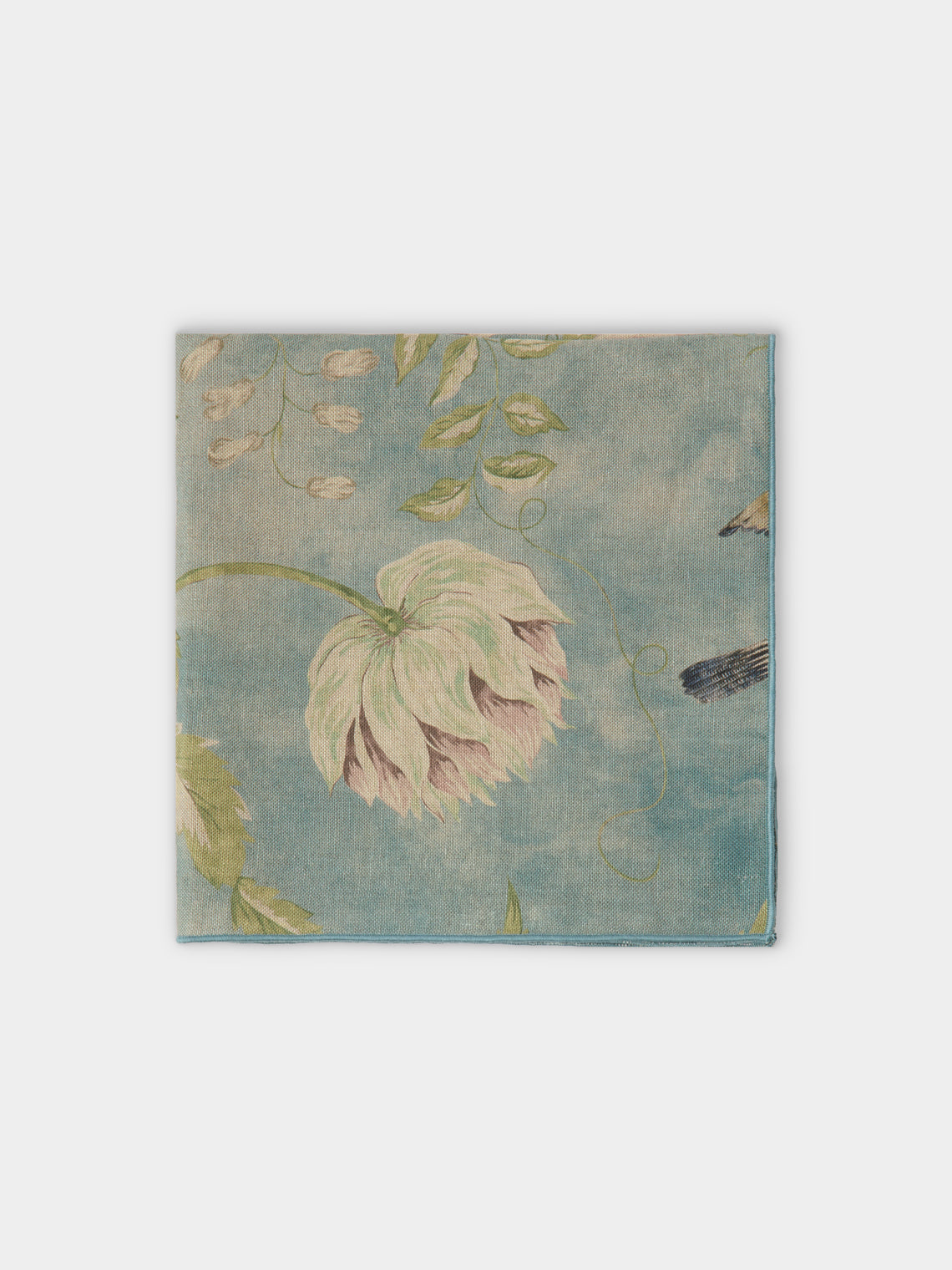 Borgo delle Tovaglie - Filo Affresco Embroidered Linen Extra Large Napkins (Set of 4) - Blue - ABASK