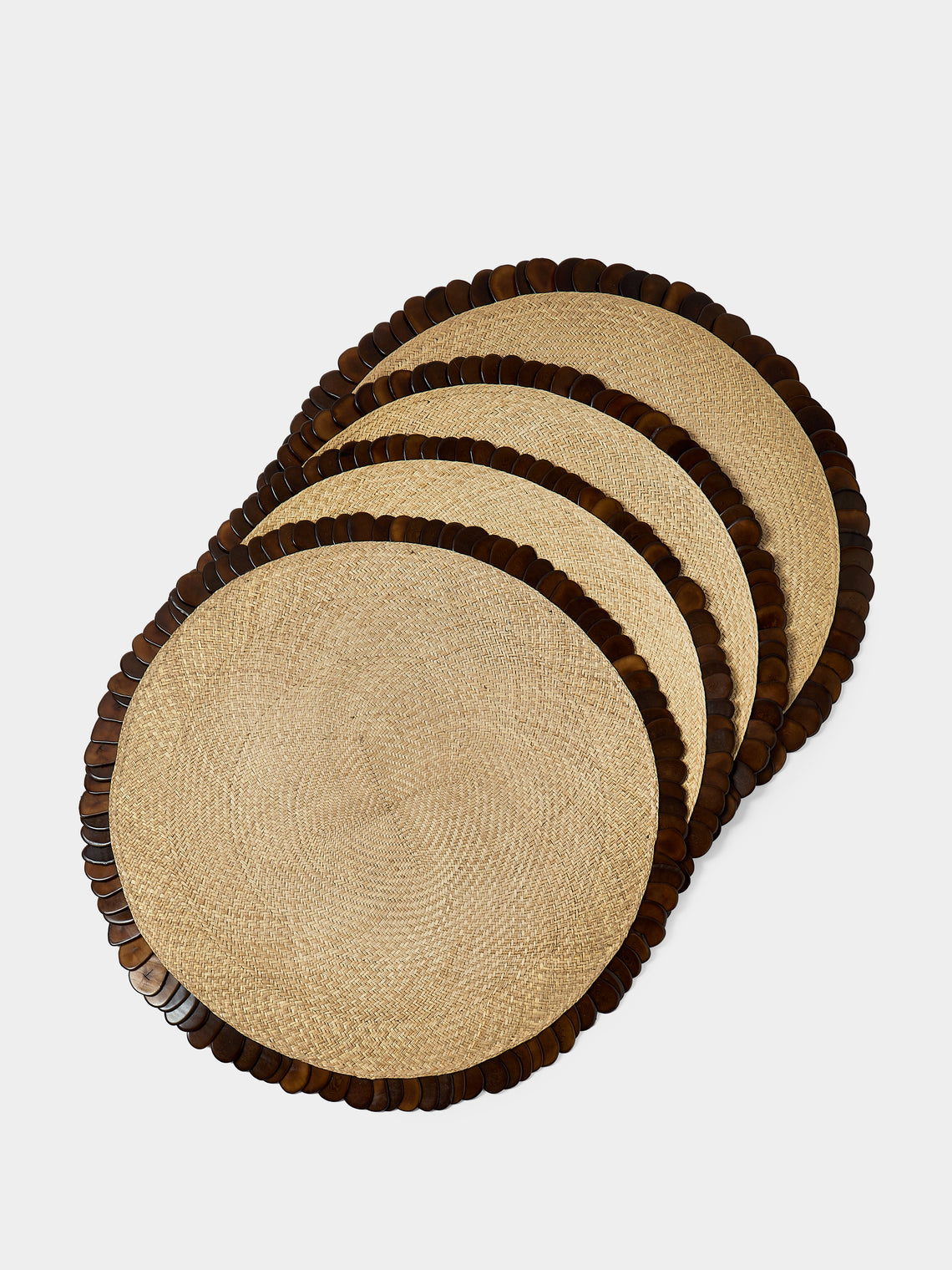 CasaLatina - | Set of 4 | Tagua Seed and Handwoven Iraca Palm Placemats - Beige - ABASK