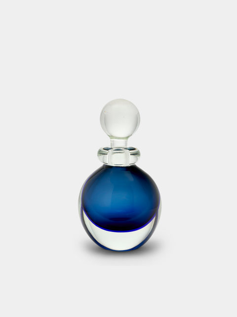 Antique and Vintage - 1950s Flavio Poli Murano Glass Perfume Bottle - Blue - ABASK - 