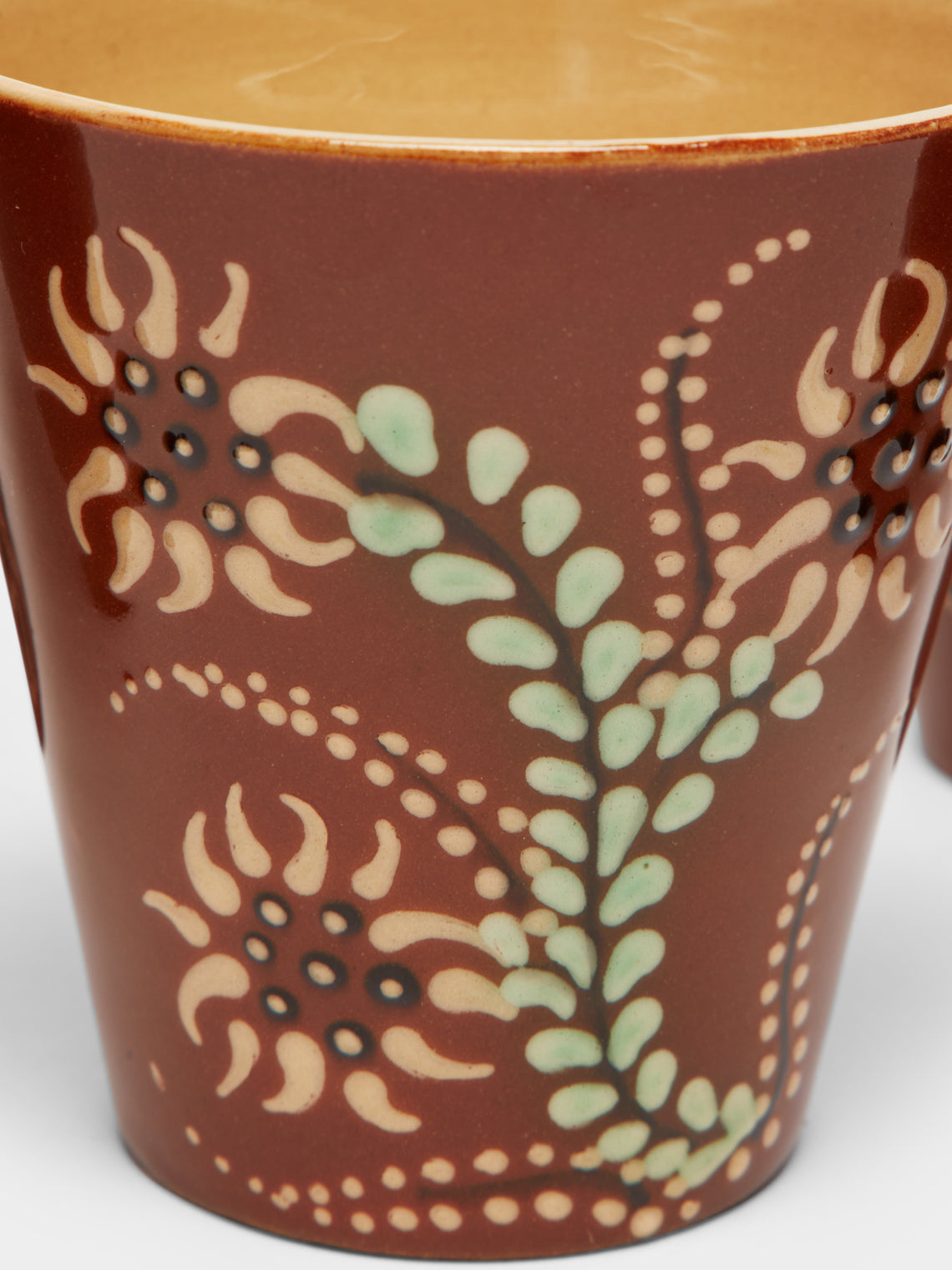 Poterie d’Évires - Flowers Hand-Painted Ceramic Coffee Cups (Set of 6) -  - ABASK