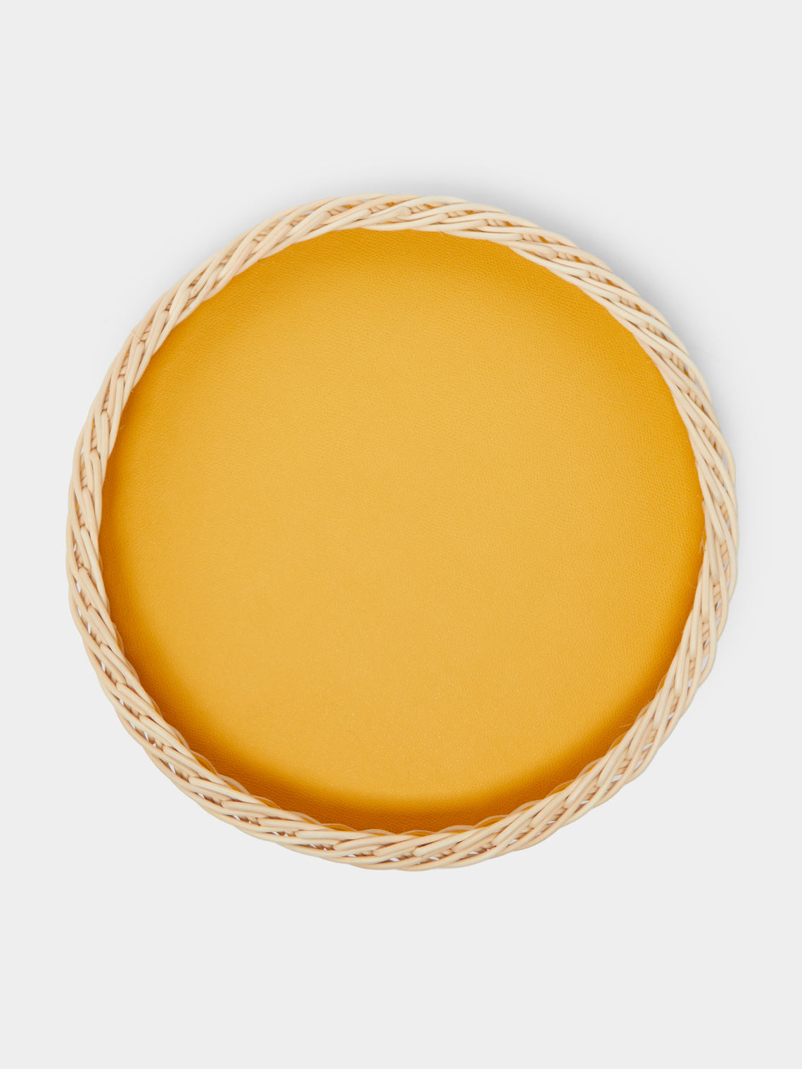 Giobagnara - Orsay Rattan Round Tray - Yellow - ABASK