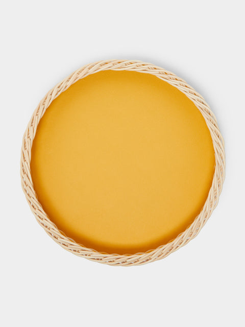 Giobagnara - Orsay Rattan Round Tray - Yellow - ABASK