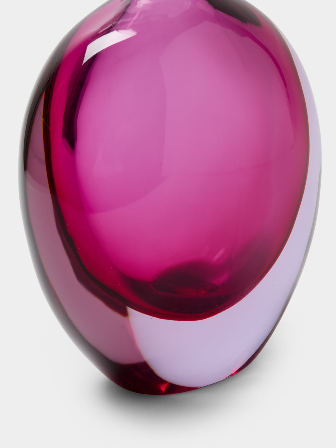 Antique and Vintage - 1960s Flavio Poli for Seguso Vetri d’Arte Sommerso Murano Glass Vase (8in/20.5cm) - Pink - ABASK