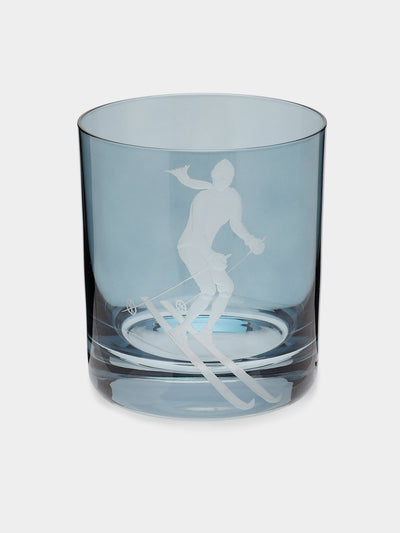 Artel - Sporting Hand-Engraved Crystal Double Old Fashioned Glass (12.5oz/365ml) - Blue - ABASK - 