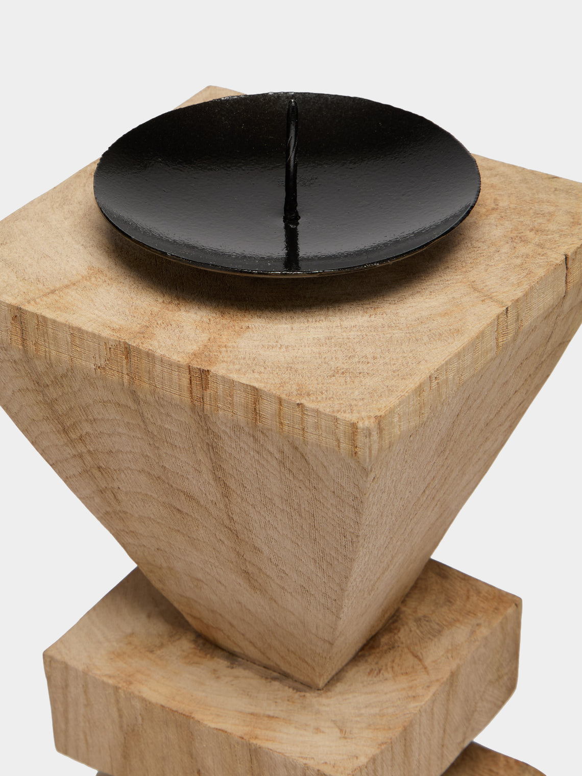 Jamie Gaunt Designs - Totem Hand-Carved Wood Candle Holder - Light Brown - ABASK