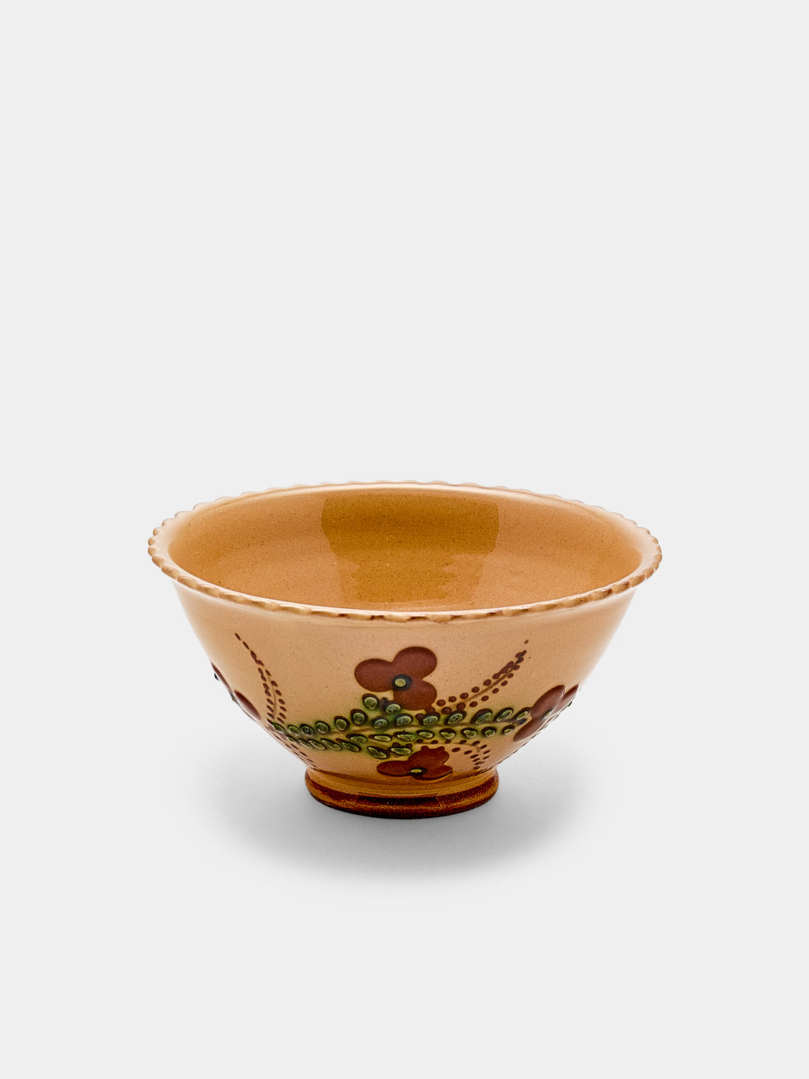 Poterie d’Évires - Flowers Hand-Painted Ceramic Small Fluted Bowls (Set of 3) - Multiple - ABASK