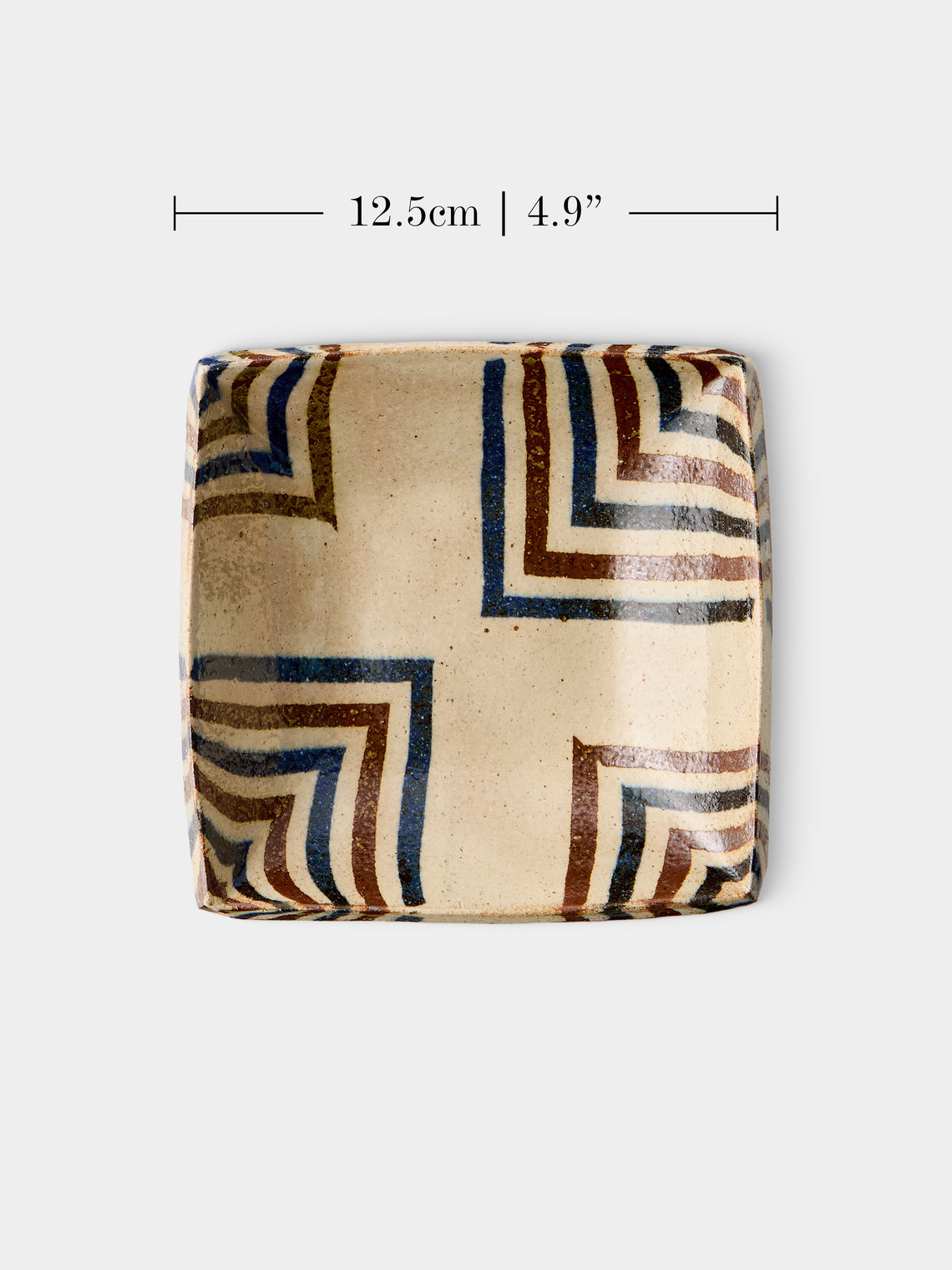 Makidani-gama - No. 1 Nerikomi Ceramic Square Dessert / Side Plates – 5in/12.5cm (Set of 5) - Multiple - ABASK