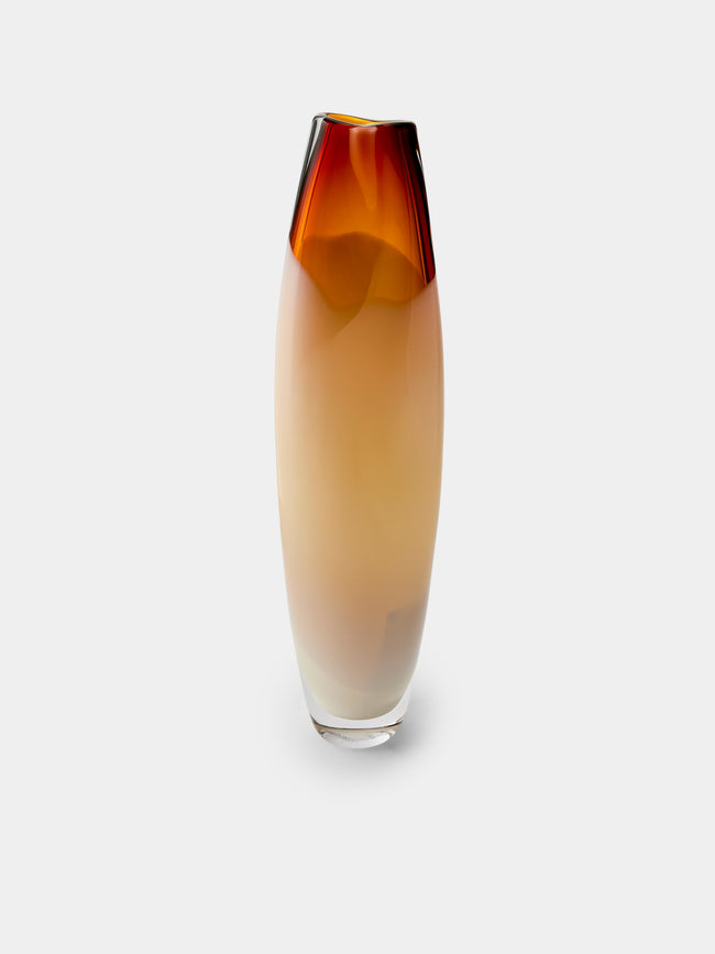 Michele Oberdieck - Soleus Hand-Blown Glass Vase (19in/48cm) - Brown - ABASK - 