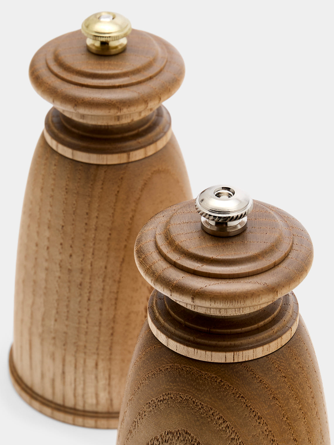 Yamani Woodworks - Hand-Turned Wood Salt and Pepper Mills (Set of 2) - Brown - ABASK
