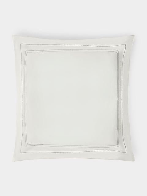 Volga Linen - Hem-Stitch Linen Square Pillowcases (Set of 2) -  - ABASK - 