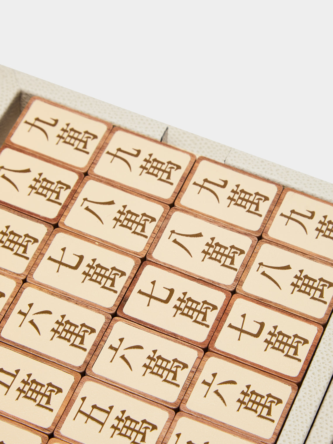 Giobagnara - Leather Mahjong Lux Set - Beige - ABASK