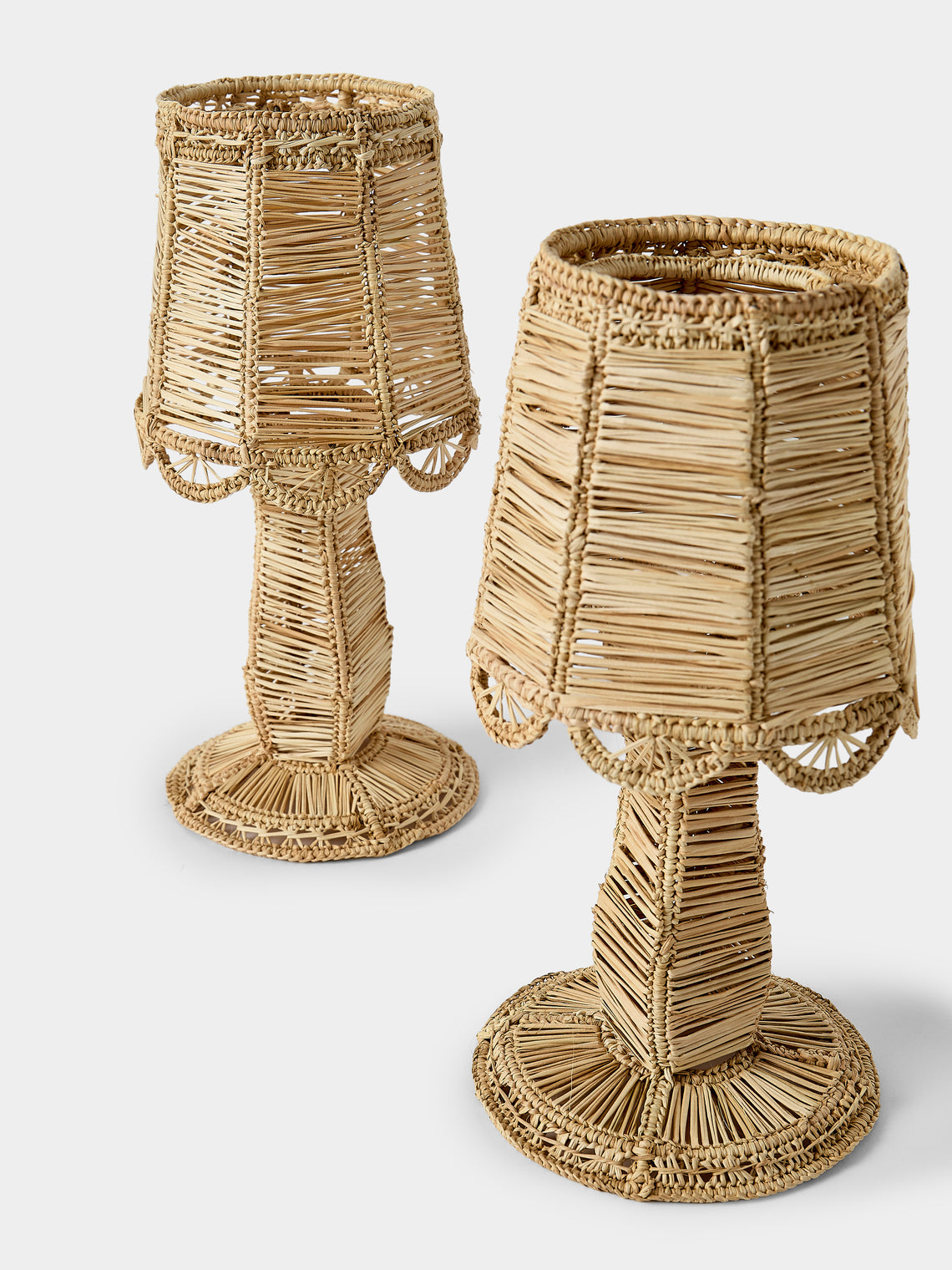 CasaLatina - | Set of 2 | Dayana Handwoven Iraca Palm Portable Lights - Beige - ABASK
