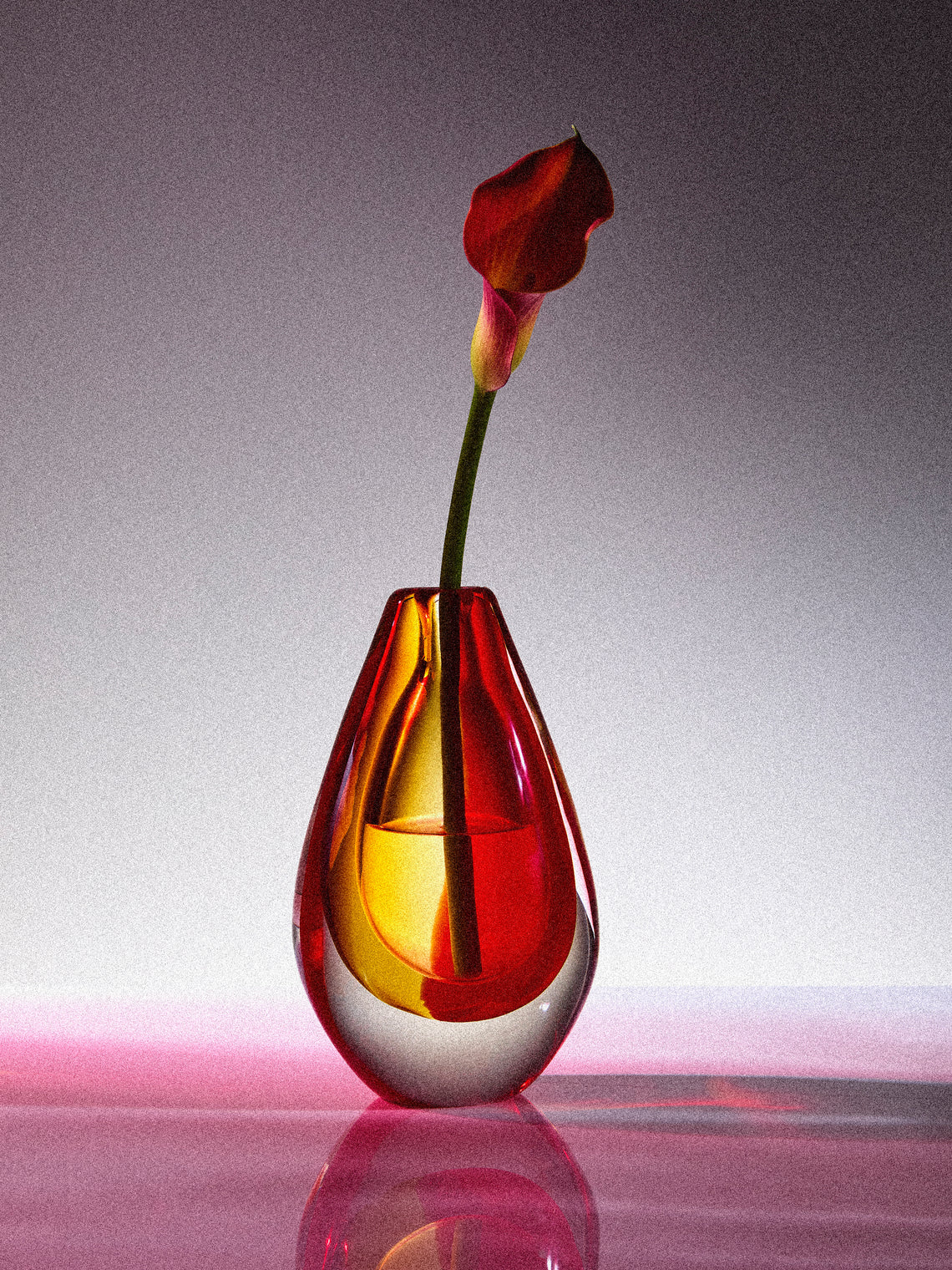 Antique and Vintage - Mid-Century Glass Vase - Red - ABASK