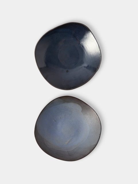 Hana Karim Studio - Hand-Built Stoneware Salad Bowls (Set of 2) - Blue - ABASK - 