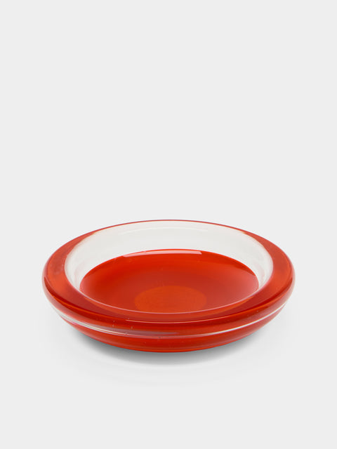 Antique and Vintage - 1970s Murano Glass Ashtray - Orange - ABASK - 