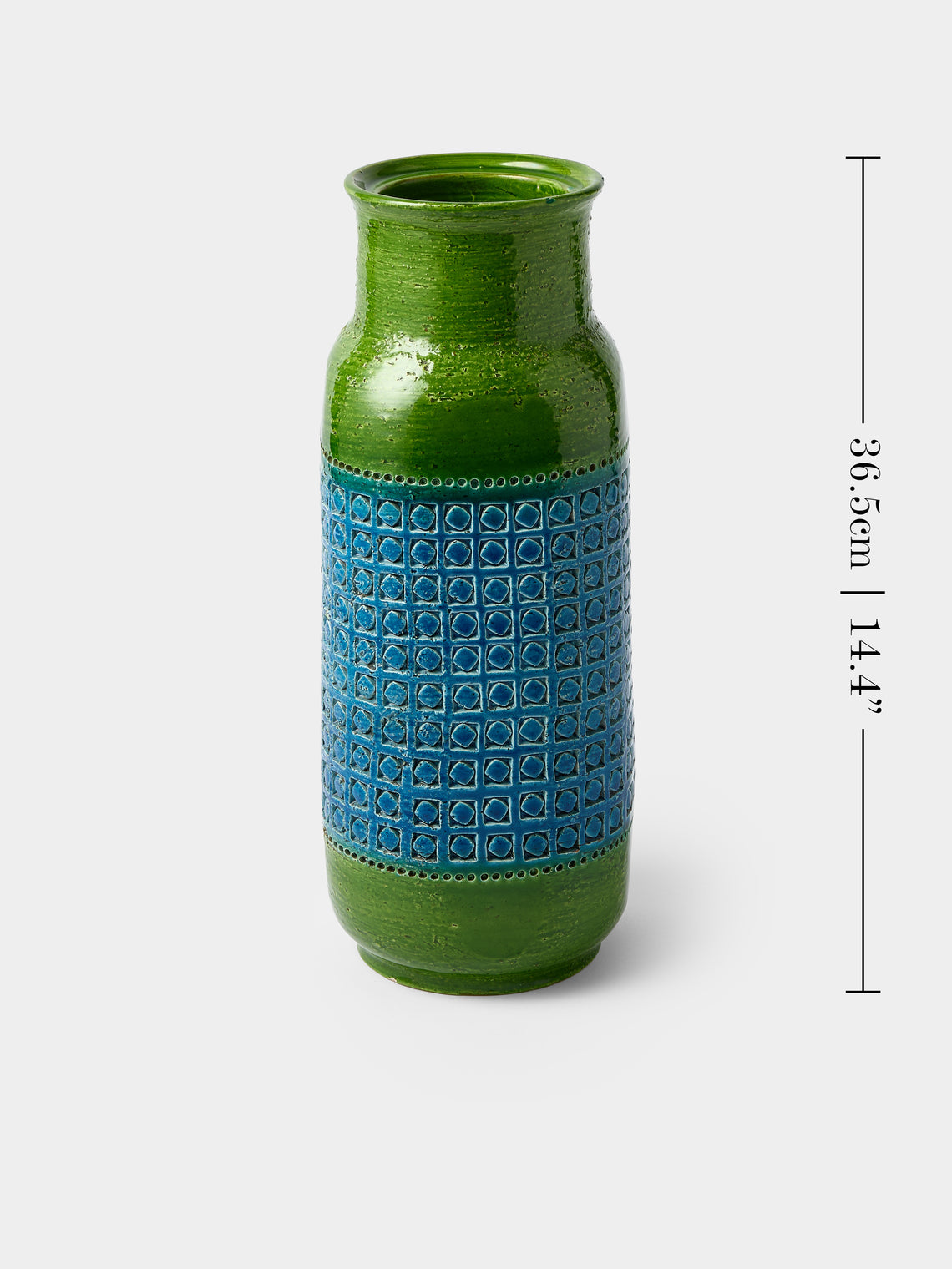 Antique and Vintage - 1970s Bitossi Ceramiche Rimini Blu Ceramic Jug - Green - ABASK