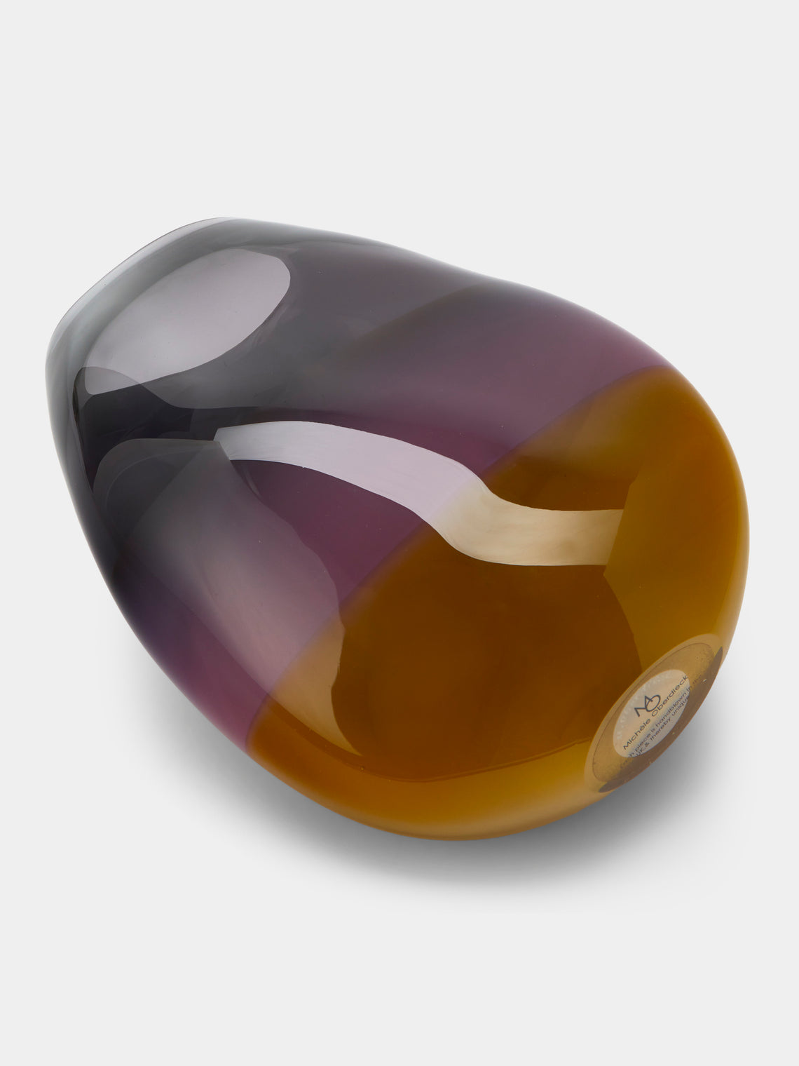 Michele Oberdieck - Charcoal Blush Hand-Blown Glass Vase (10in/25cm) - Purple - ABASK