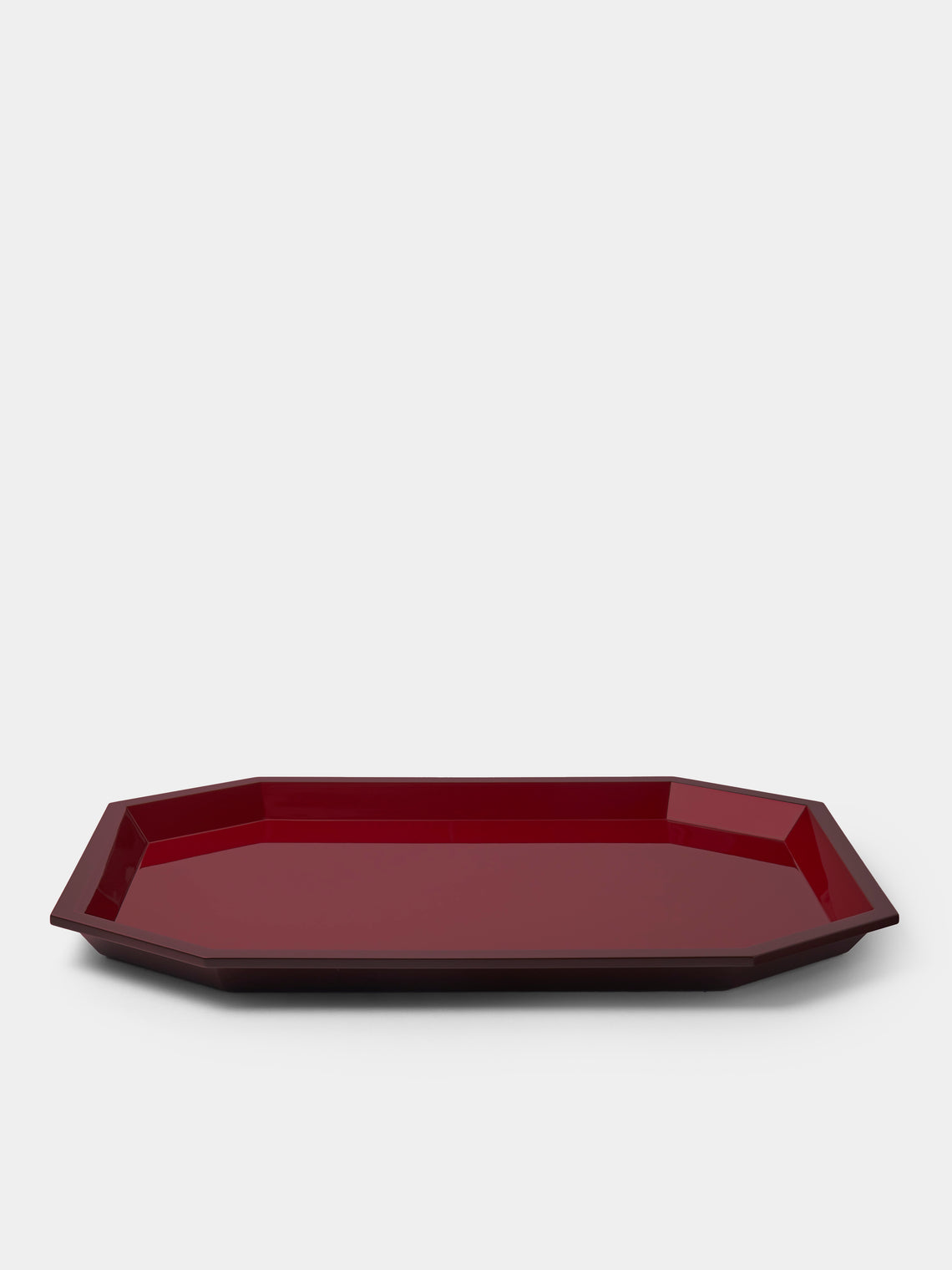 The Lacquer Company - Lacquered Medium Octaganal Tray - Red - ABASK