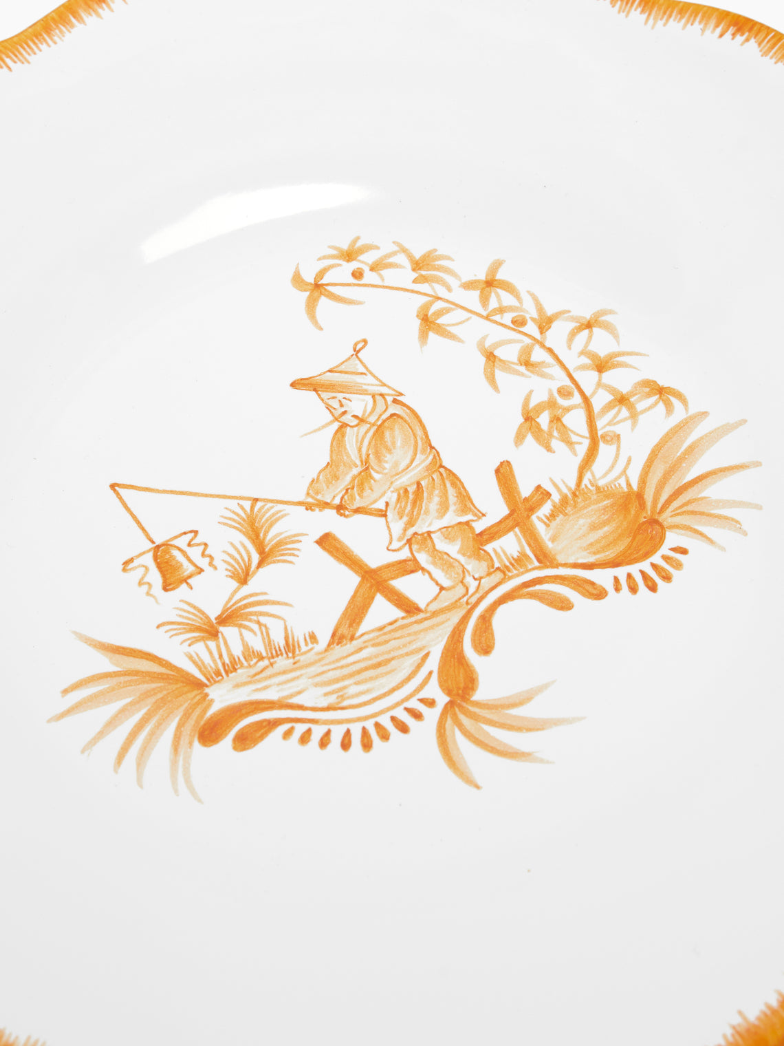 Bourg Joly Malicorne - Chinoiserie Hand-Painted Ceramic Dessert Plate -  - ABASK