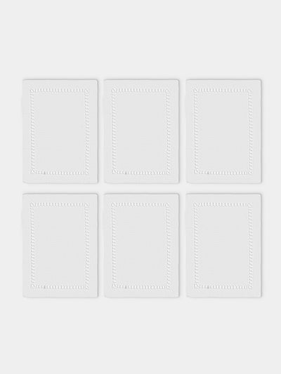 Los Encajeros - Tokyo Linen Cocktail Napkins (Set of 6) - White - ABASK - 