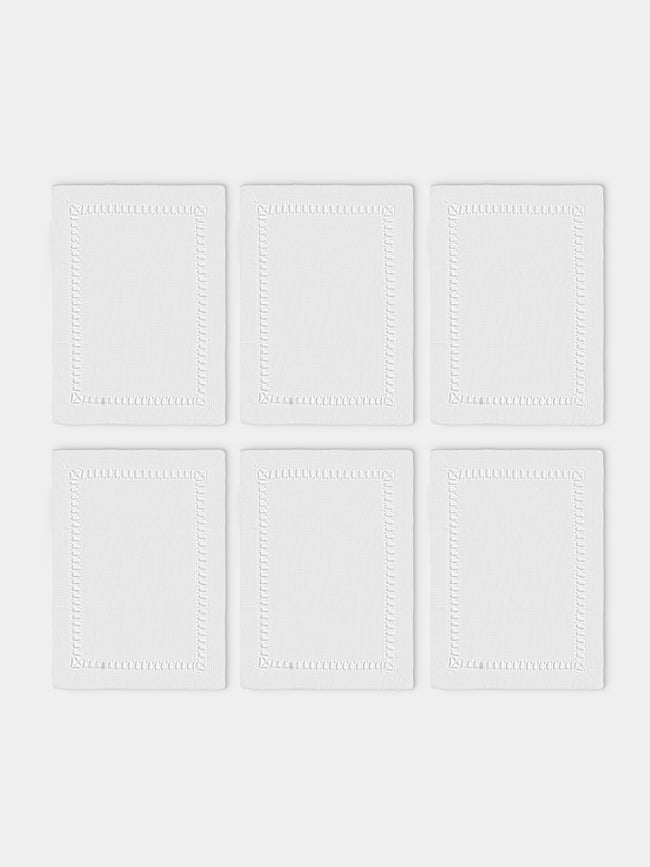 Los Encajeros - Tokyo Linen Cocktail Napkins (Set of 6) - White - ABASK - 