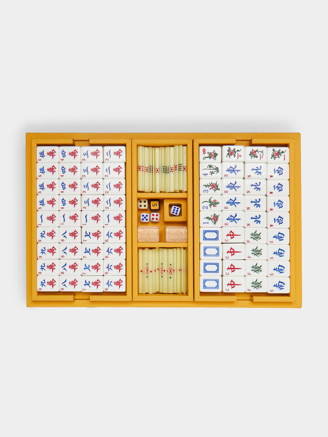 Giobagnara - Leather Mahjong Set - Yellow - ABASK - 