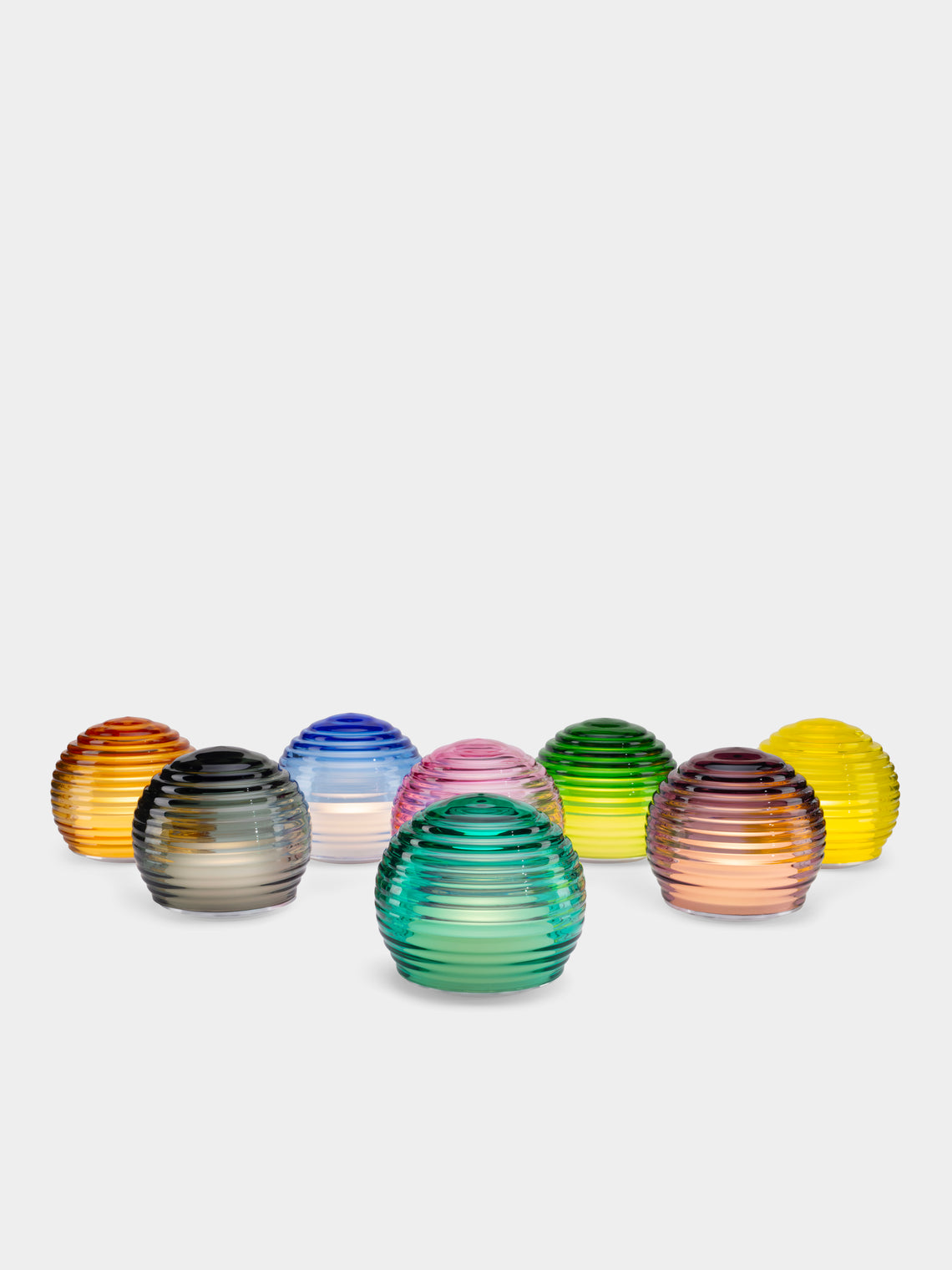 Green Wolf Lighting - Blu Curve Hand-Blown Murano Glass Portable Table Light - Blue - ABASK