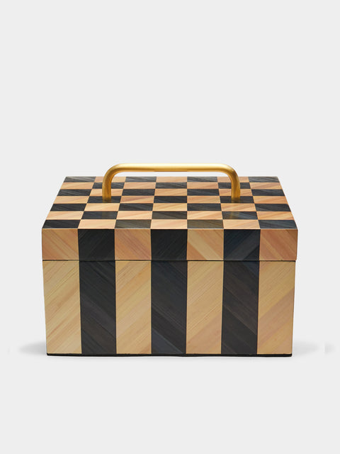 Ruda Studio - Weave Rye Straw Inlay Wood Box -  - ABASK - 