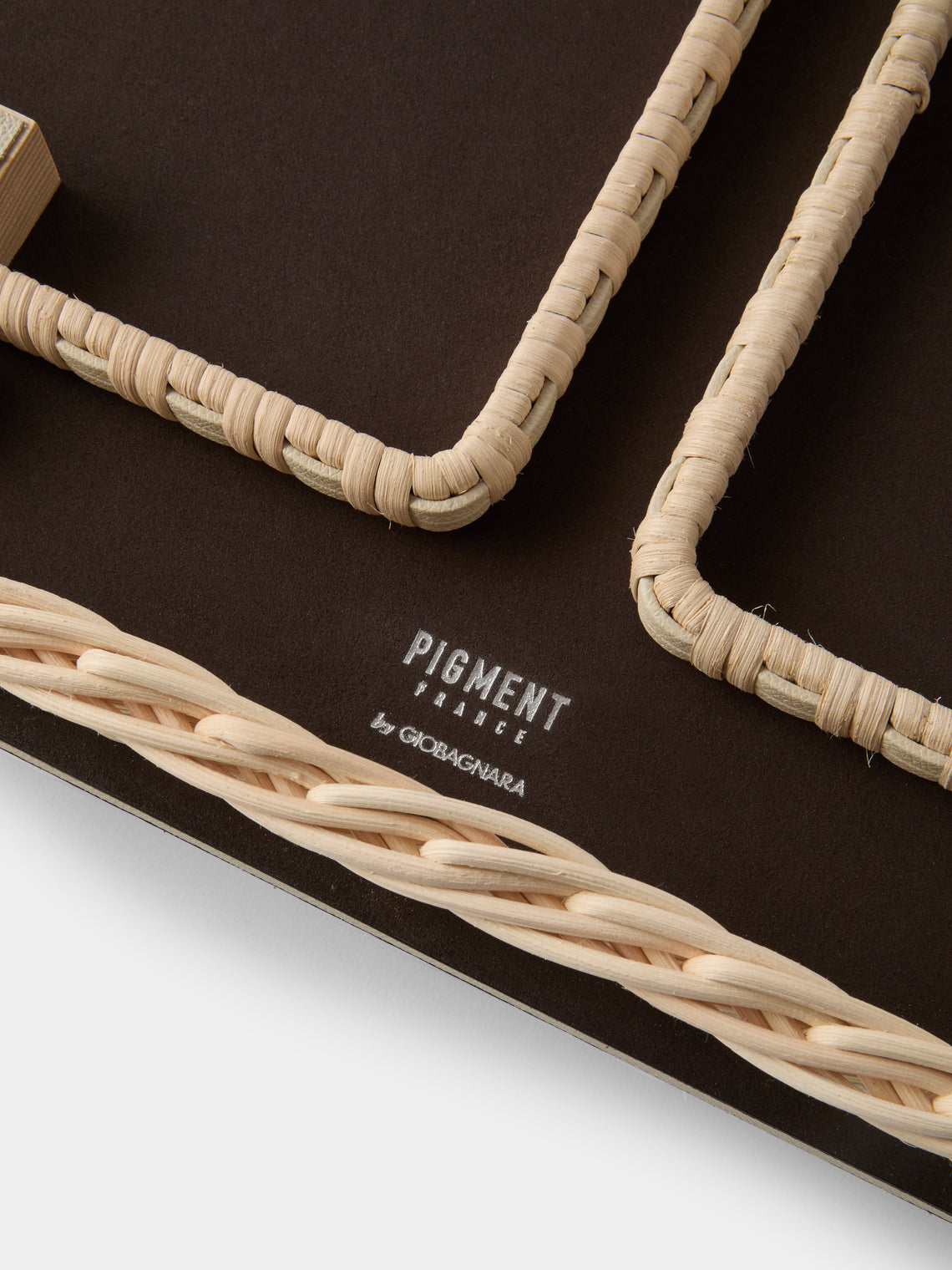 Pigment France - Reims Leather and Rattan Bed Tray (21in/54cm) - Cream - ABASK