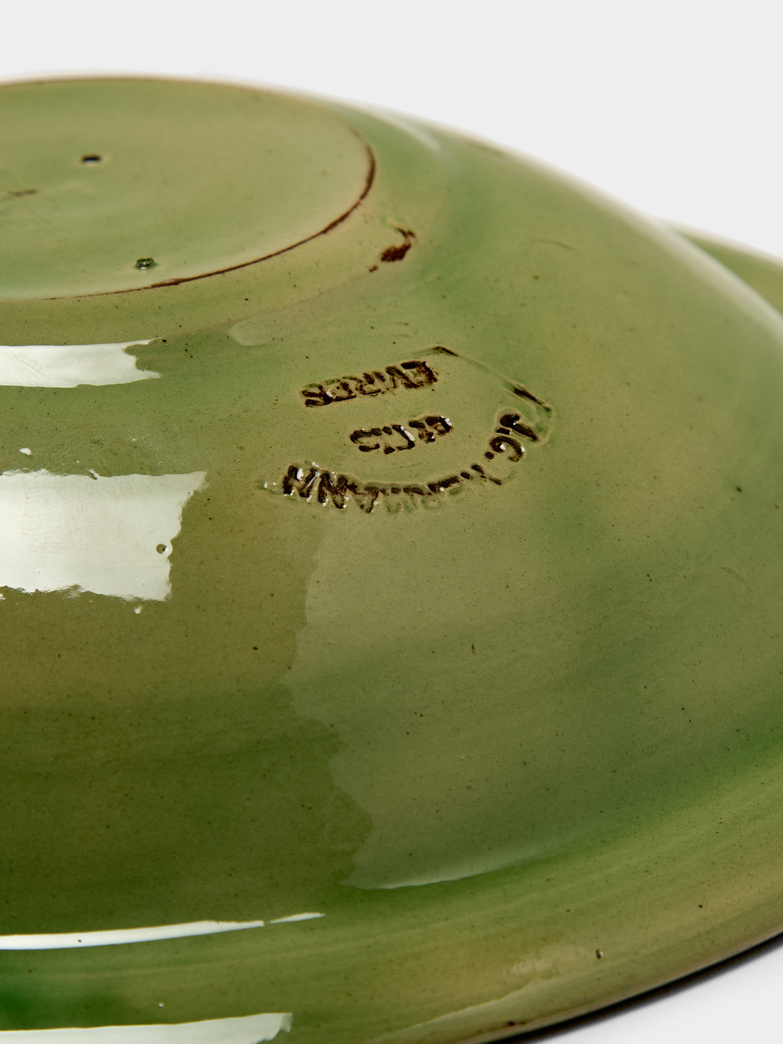 Poterie d’Évires - Flowers Hand-Painted Ceramic Serving Bowl - Green - ABASK