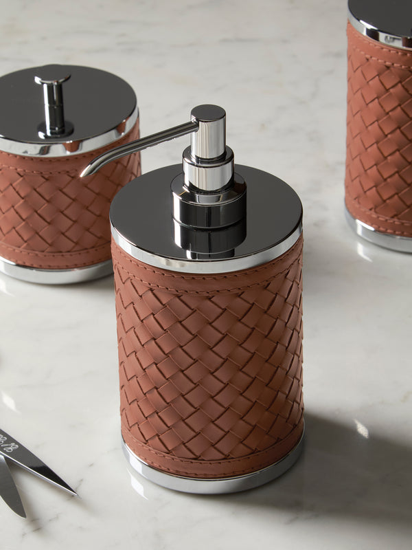 Riviere - Alghero Woven Leather Soap Dispenser - Brown - ABASK
