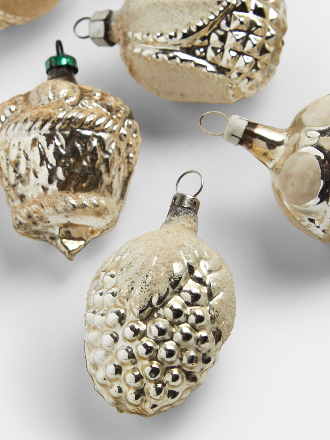 Antique and Vintage - Early-20th-Century Desserts Glass Baubles (Set of 12) - Silver - ABASK