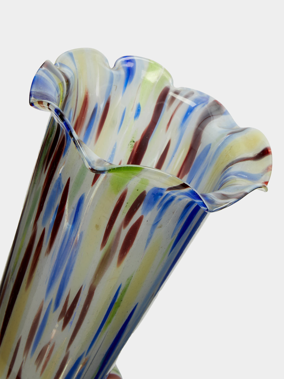 Antique and Vintage - Mid-Century Rippled Glass Vase -  - ABASK