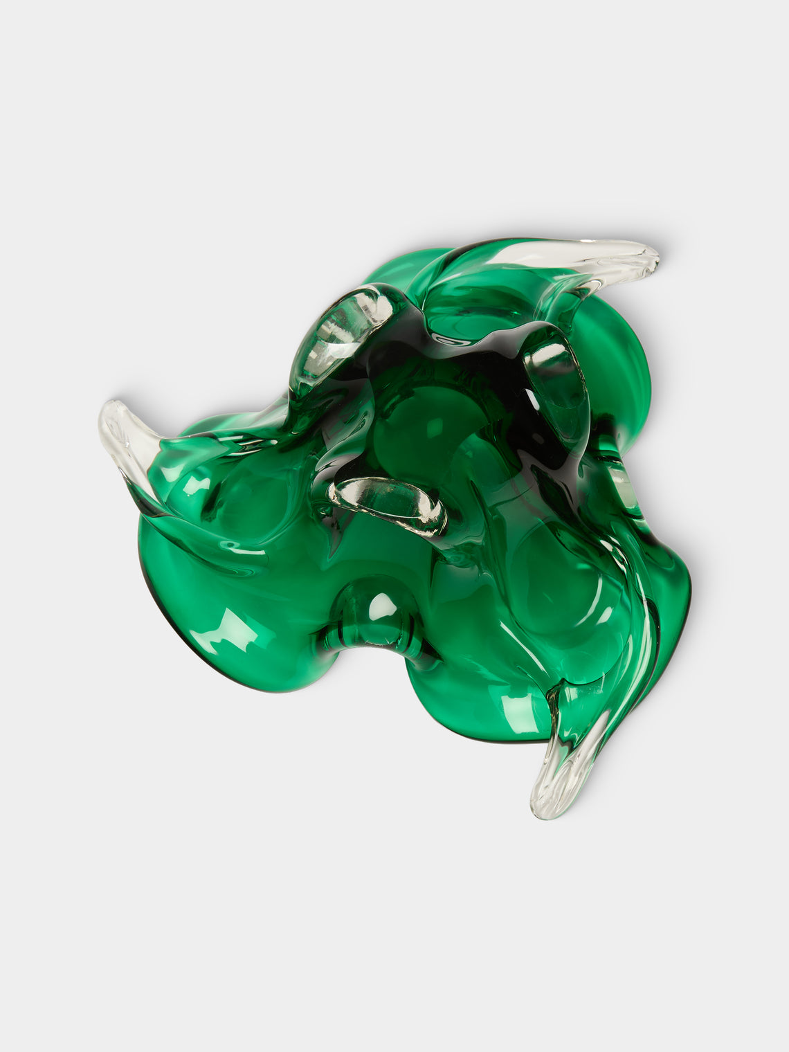Antique and Vintage - Mid-Century Crystal Ashtray - Green - ABASK