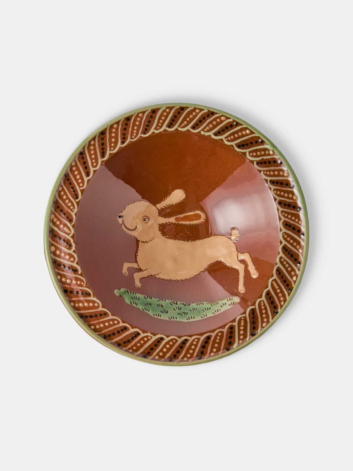Poterie d’Évires - Animals Hand-Painted Ceramic Breakfast Bowls (Set of 4) - Light Brown - ABASK