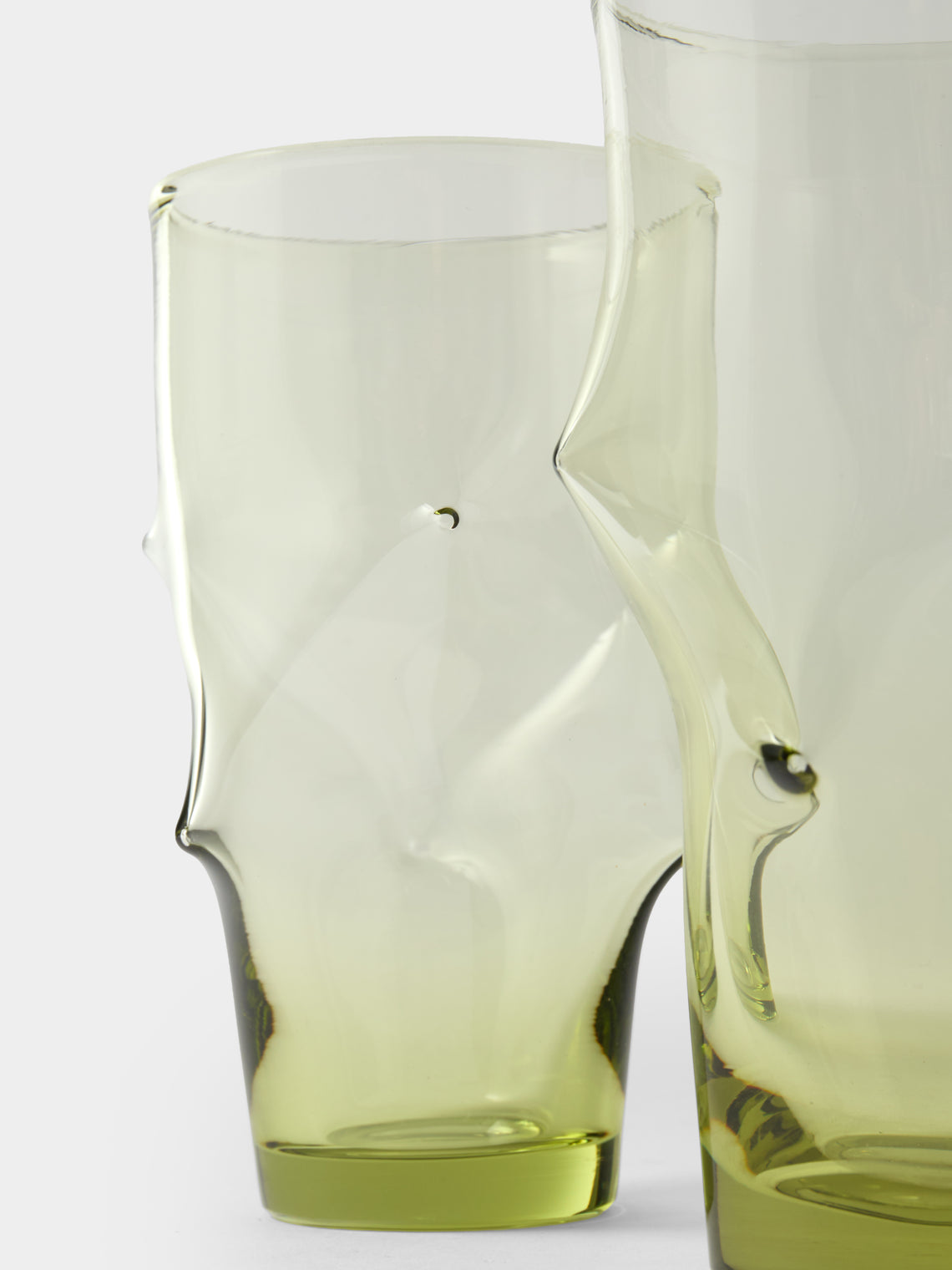 Nijima Glassworks - Hand-Blown Volcanic Glass Highballs (Set of 2) - Green - ABASK