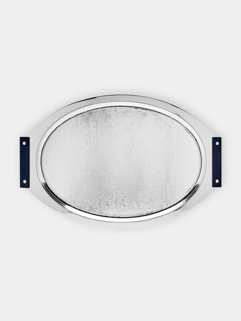 Zanetto - Ebony and Enamelled Silver-Plated Oval Bar Tray -  - ABASK - 