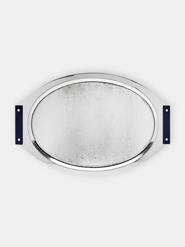 Zanetto - Ebony and Enamelled Silver-Plated Oval Bar Tray -  - ABASK - 