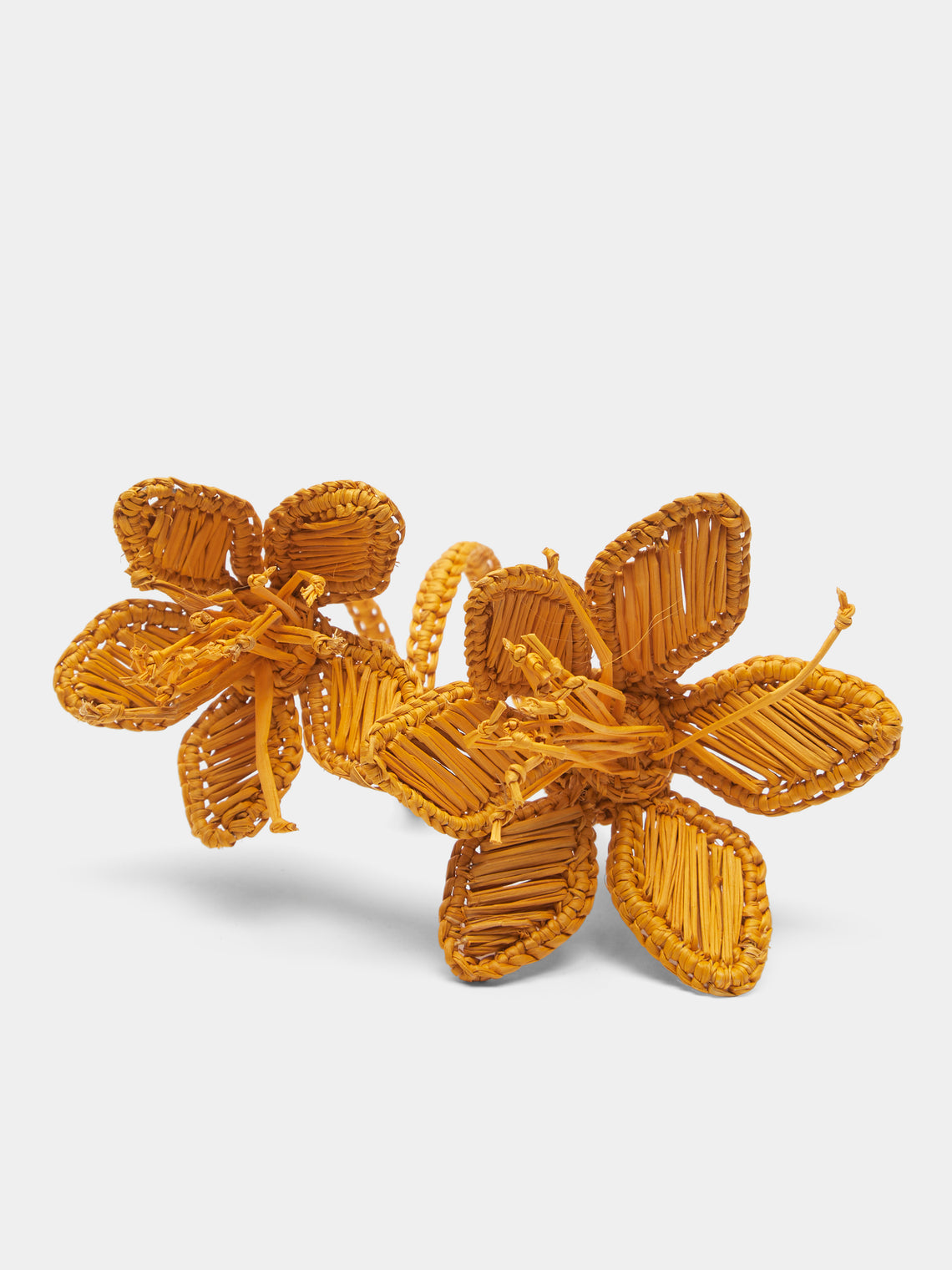 CasaLatina - Florencia Handwoven Werregue Palm Napkin Rings (Set of 4) - Orange - ABASK