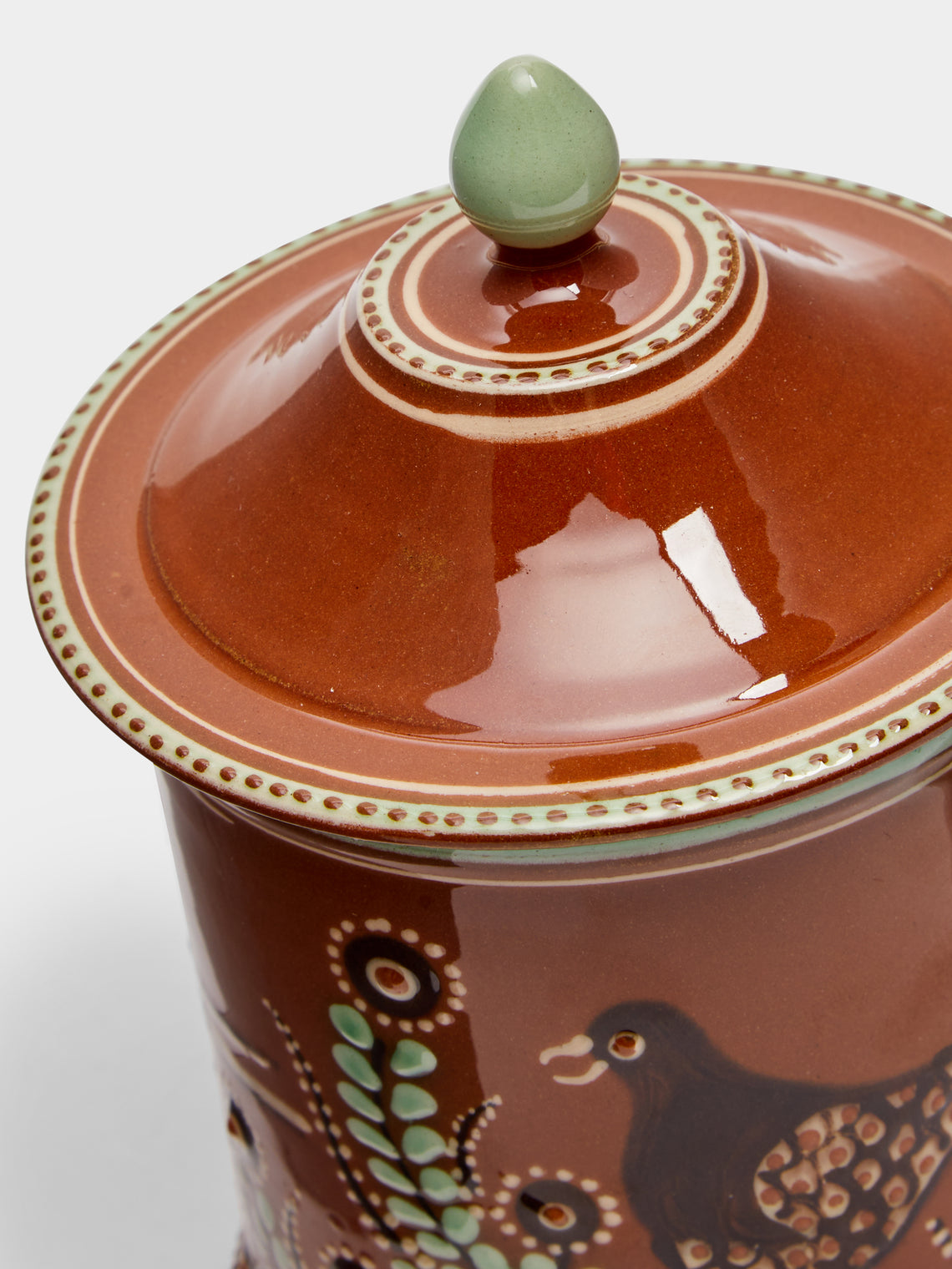Poterie d’Évires - Birds Hand-Painted Ceramic Small Jar -  - ABASK