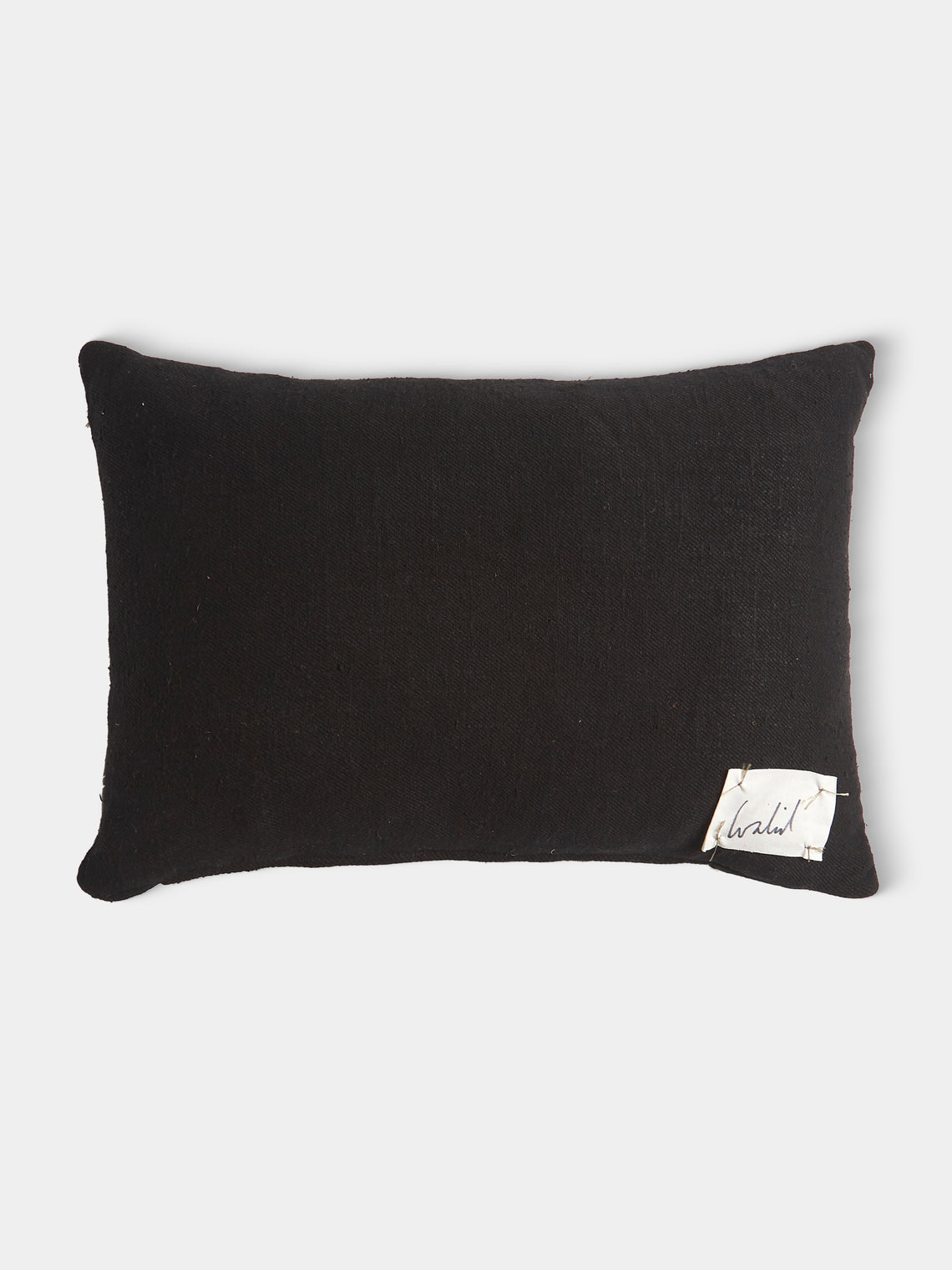 By Walid - 17th-Century French Tapestry and Linen Cushion (19.5in/50cm) - Navy - ABASK