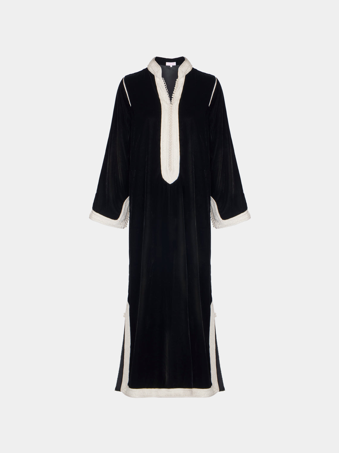 Muzungu Sisters - Alia Hand-Embroidered Velvet Dress | Size: S - Black - ABASK - 