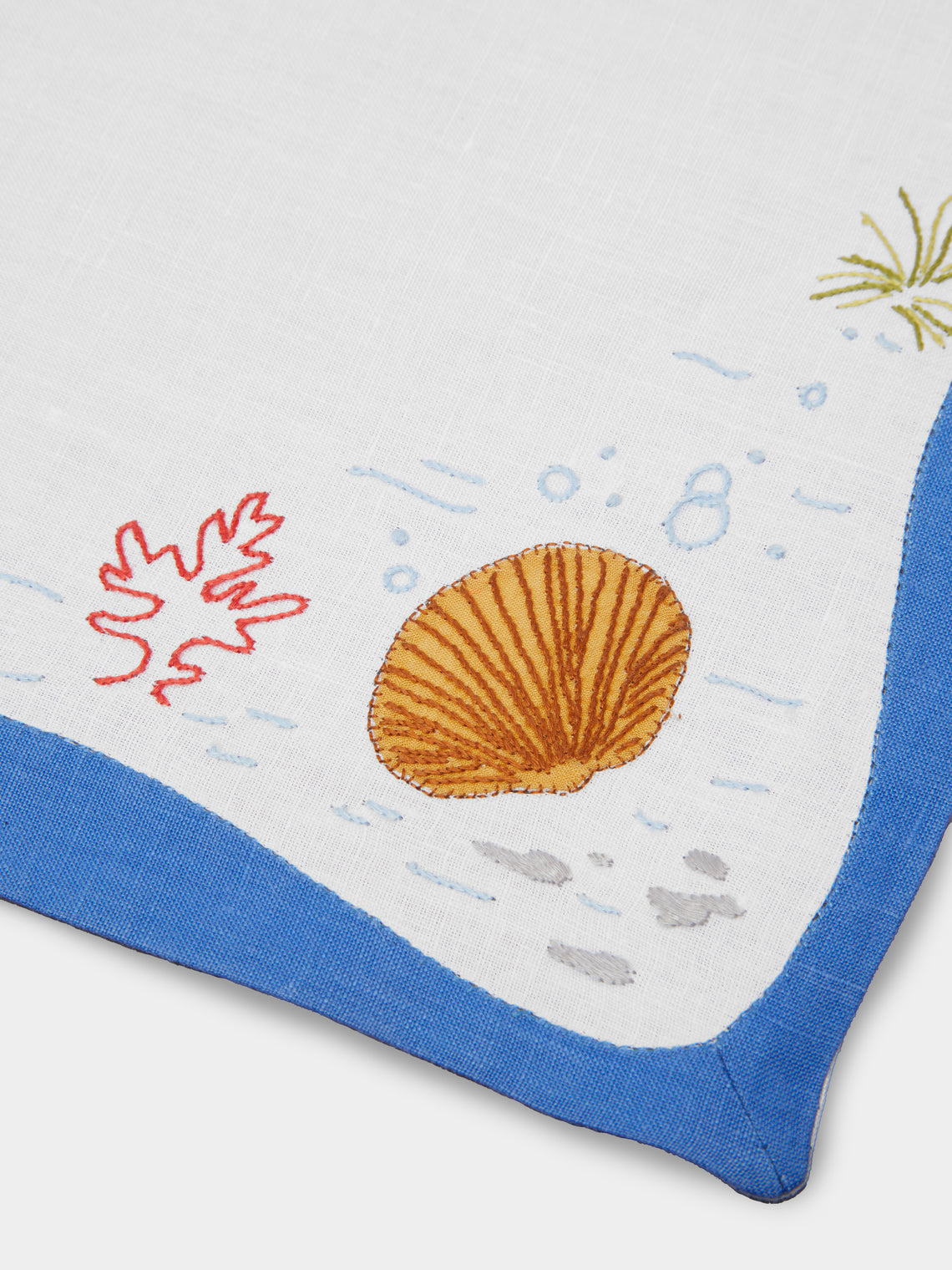 Taf Firenze - Sea Life Hand-Embroidered Linen Placemats (Set of 6) -  - ABASK