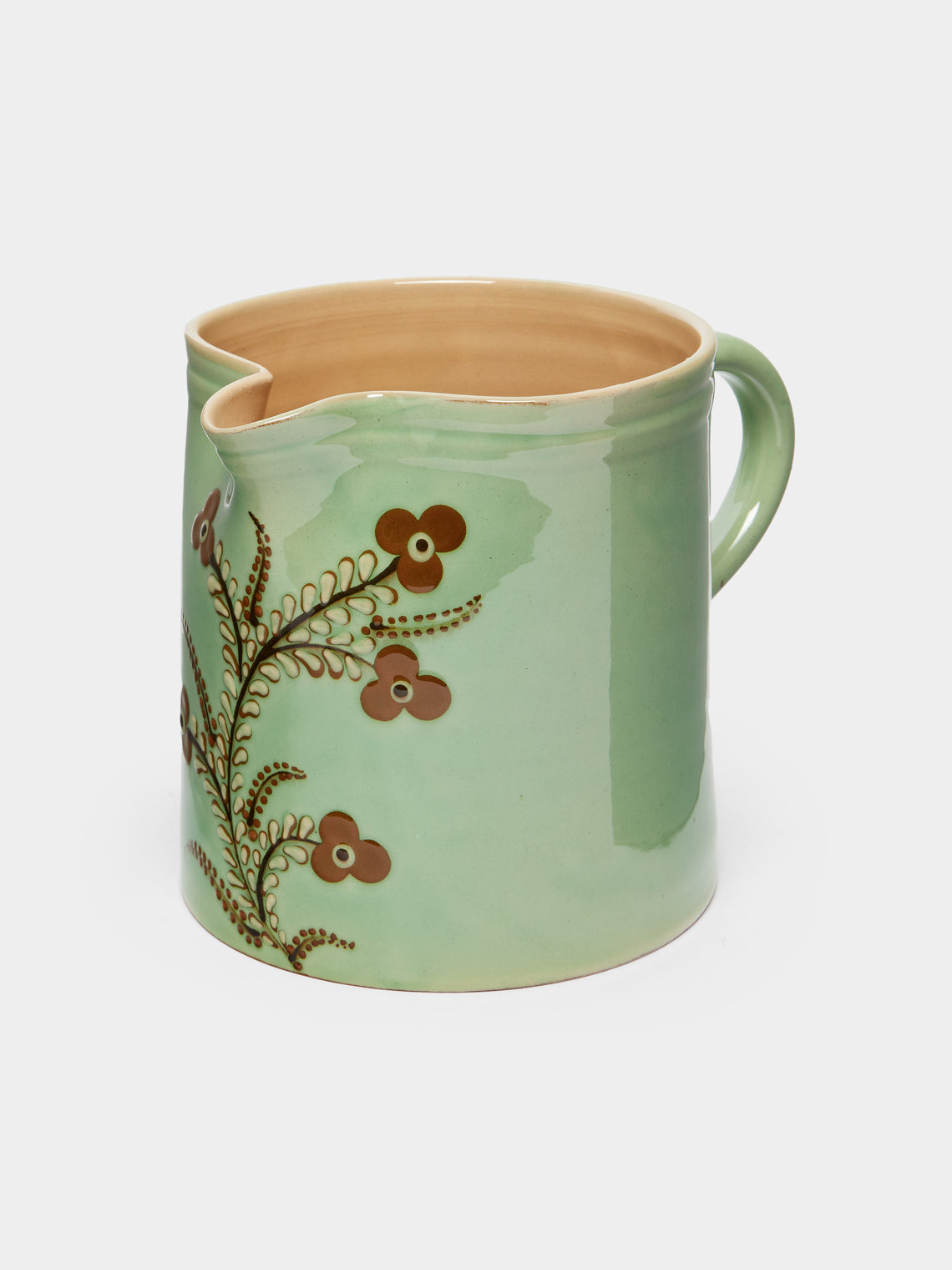 Poterie d’Évires - Flowers Hand-Painted Ceramic Straight-Edge Jug -  - ABASK - 
