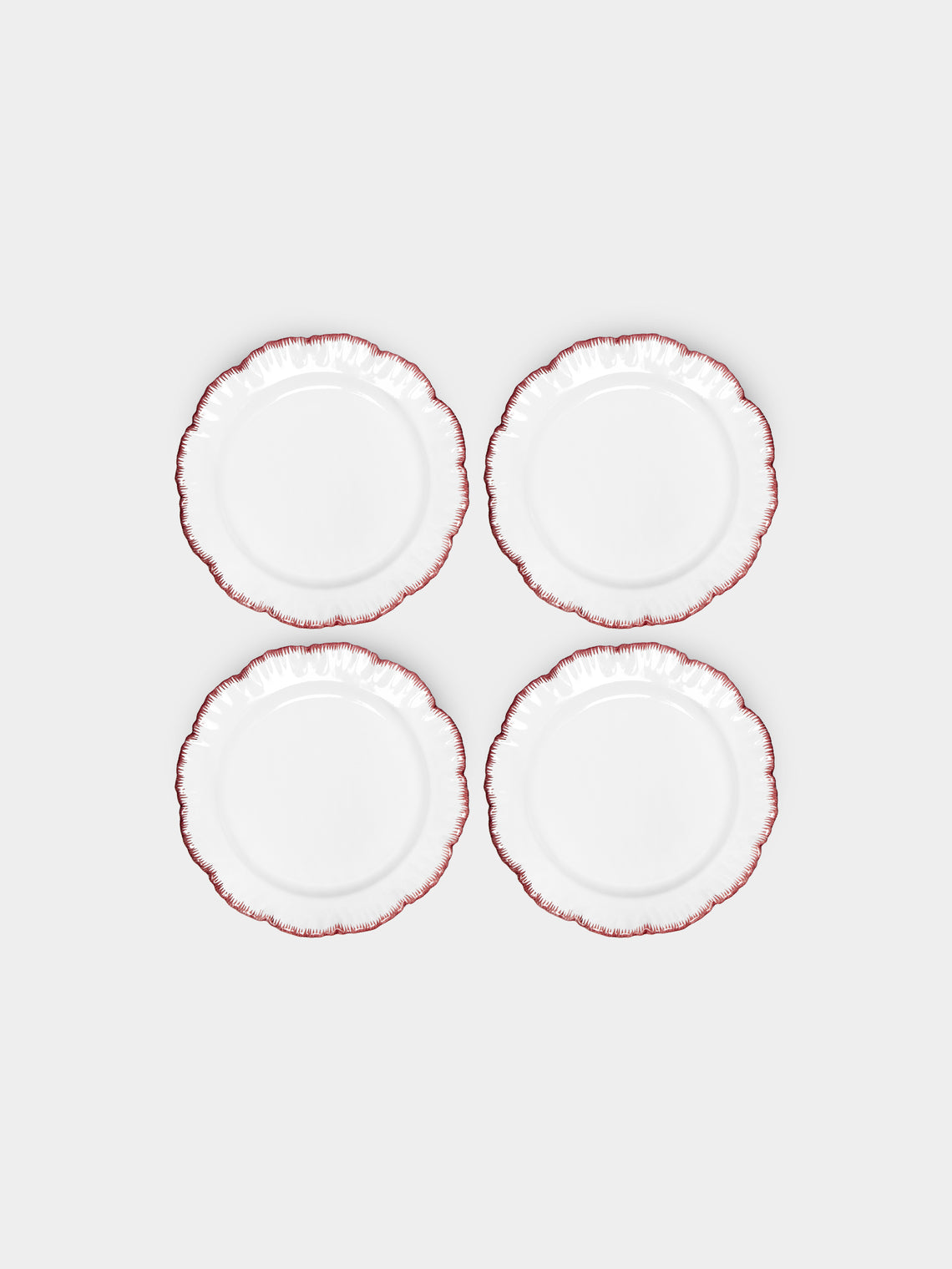 Atelier Soleil - Combed Edge Hand-Painted Ceramic Side Plates (Set of 4) -  - ABASK