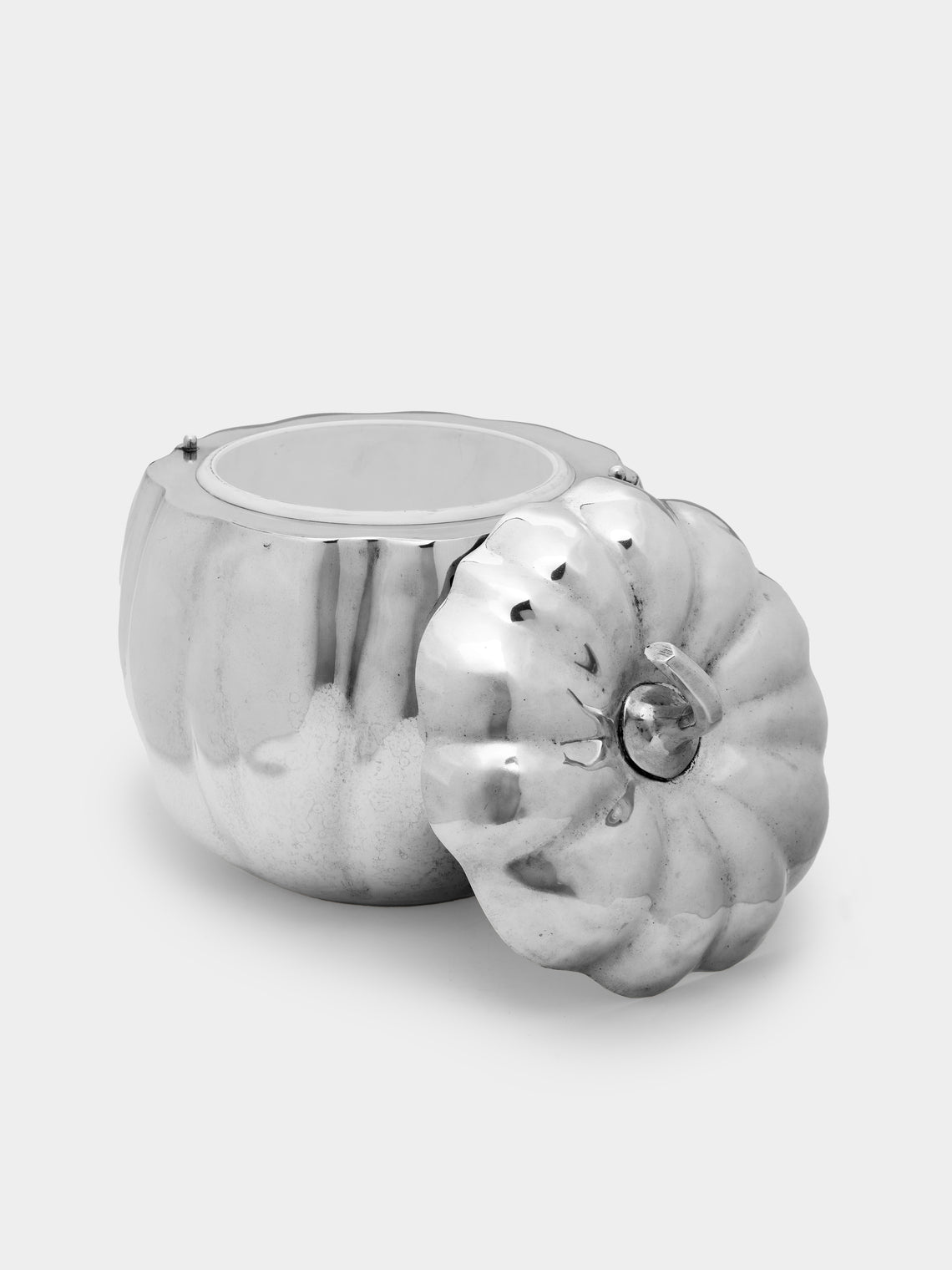 Antique and Vintage - 1960s Teghini Pumpkin Silver-Plated Ice Bucket -  - ABASK