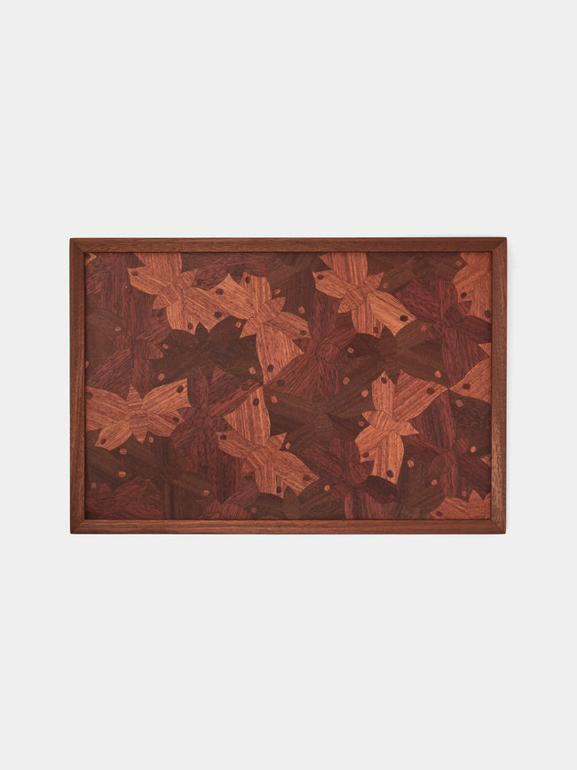Mori Kougei - Poke Marquetry Wood Tray (14.5in/37.5cm) - Multiple - ABASK - 