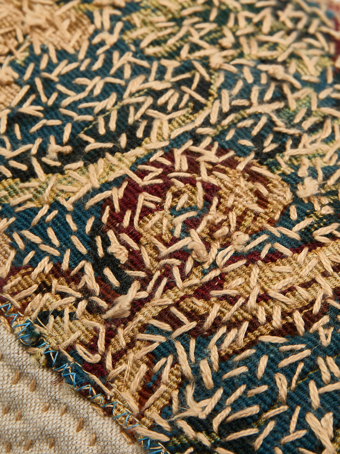 By Walid - 18th-Century Hand-Stitched Needlepoint Wool and Linen Cushion - Multiple - ABASK